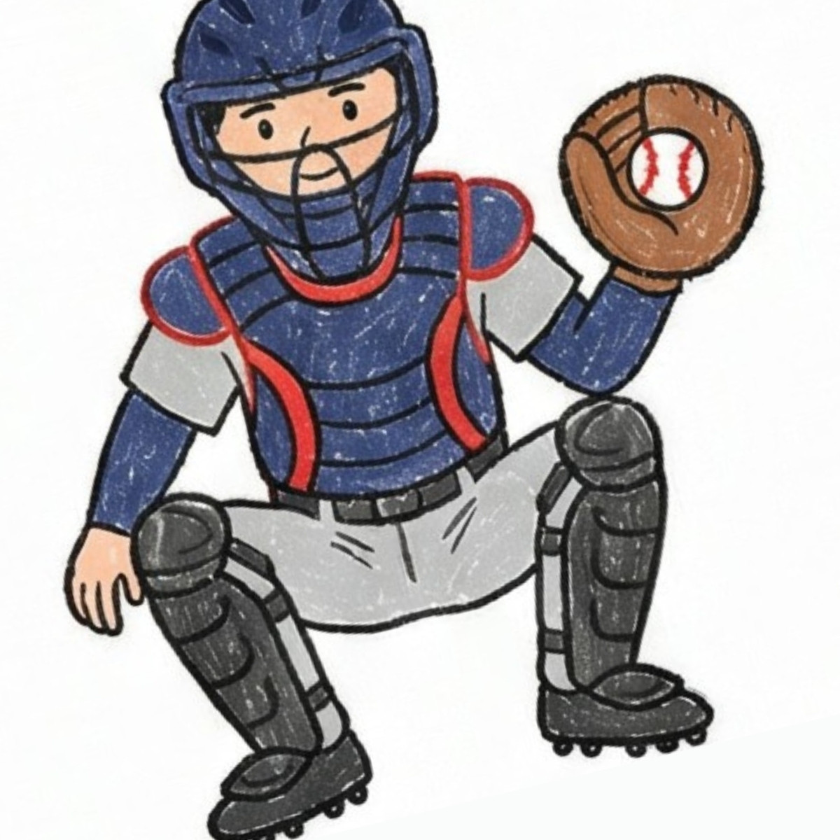 How to Draw a Catcher in Baseball: A Step-by-Step Sketch from the Heart ...
