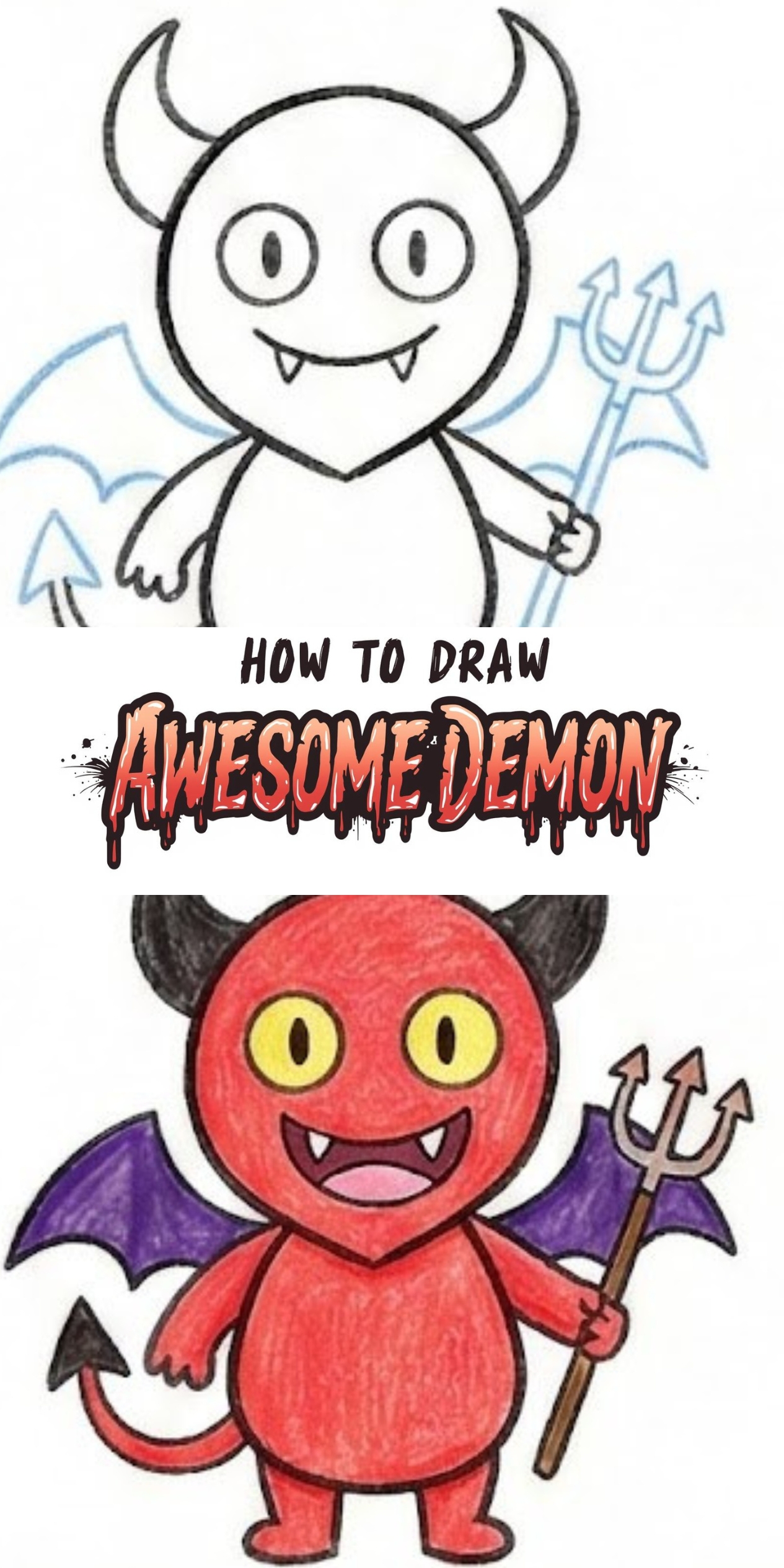 Awesome Demon Drawing Tutorial for Beginners and Kids
