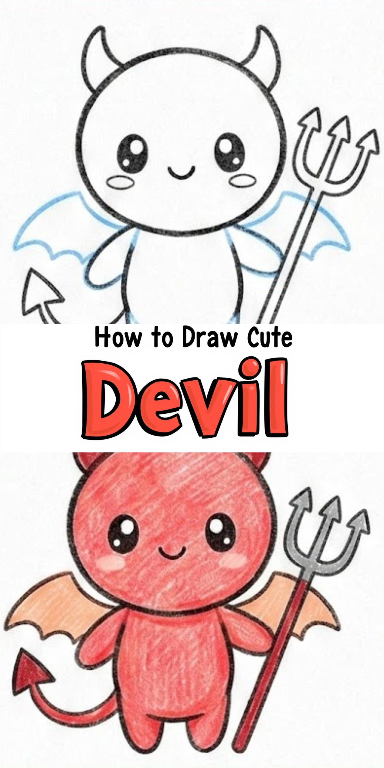 Cute Devil Drawing Easy: How to Sketch a Sweet Little Mischief Maker