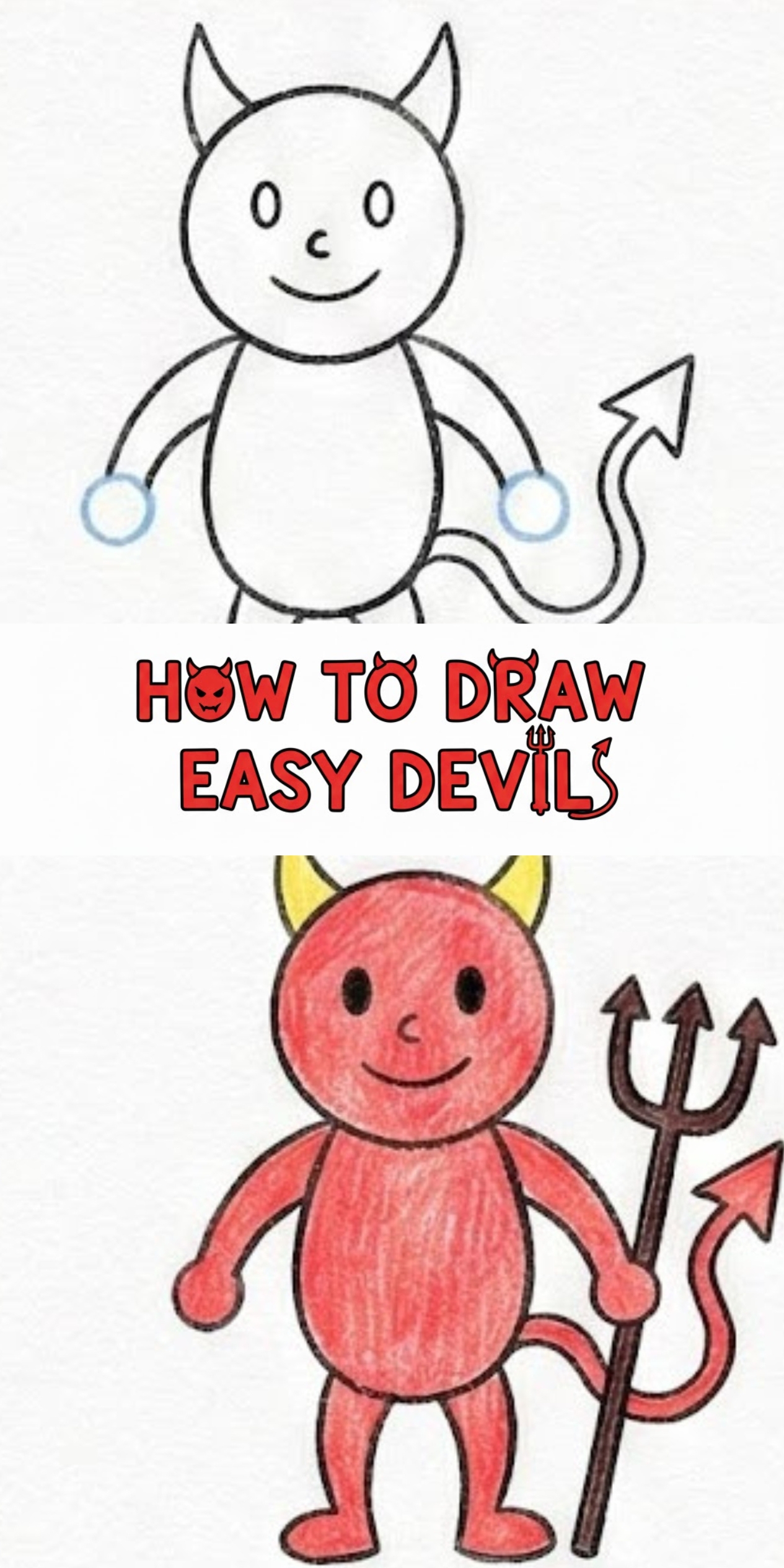 Easy Devil Drawing for Beginners: A Cute Step-by-Step Guide Anyone Can ...