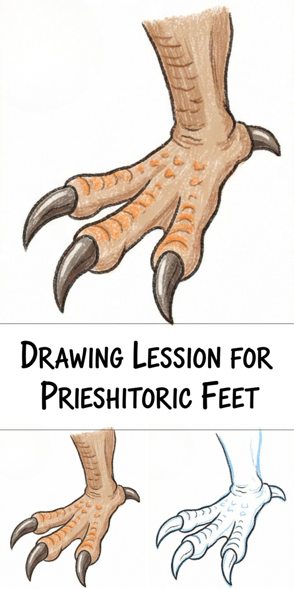 Pterodactyl Talons Drawing Lesson: Step-by-Step Prehistoric Foot Guide