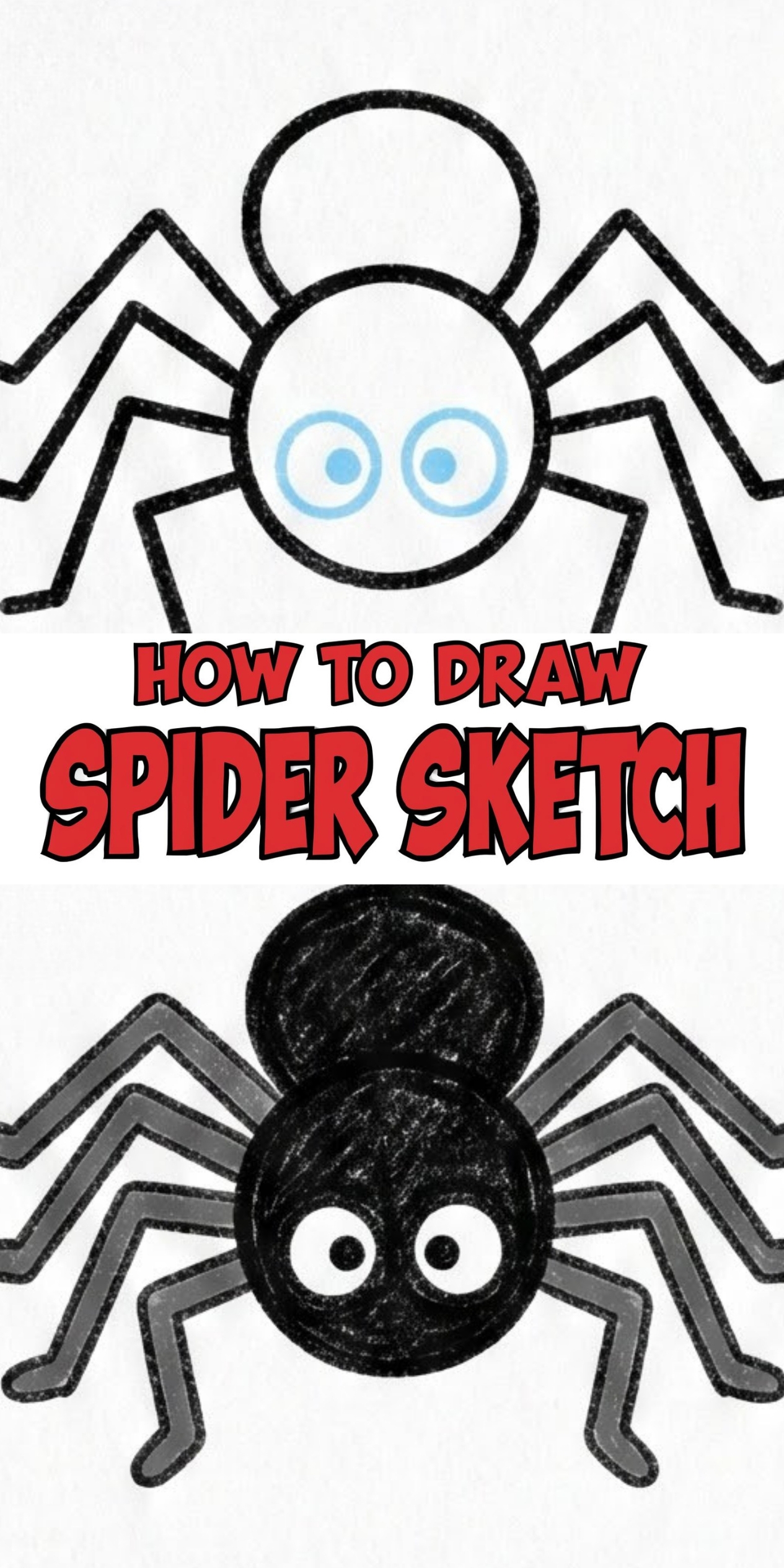 Spider Simple Spider Sketch: Easy Step-by-Step Guide for a Cute Spider Drawing