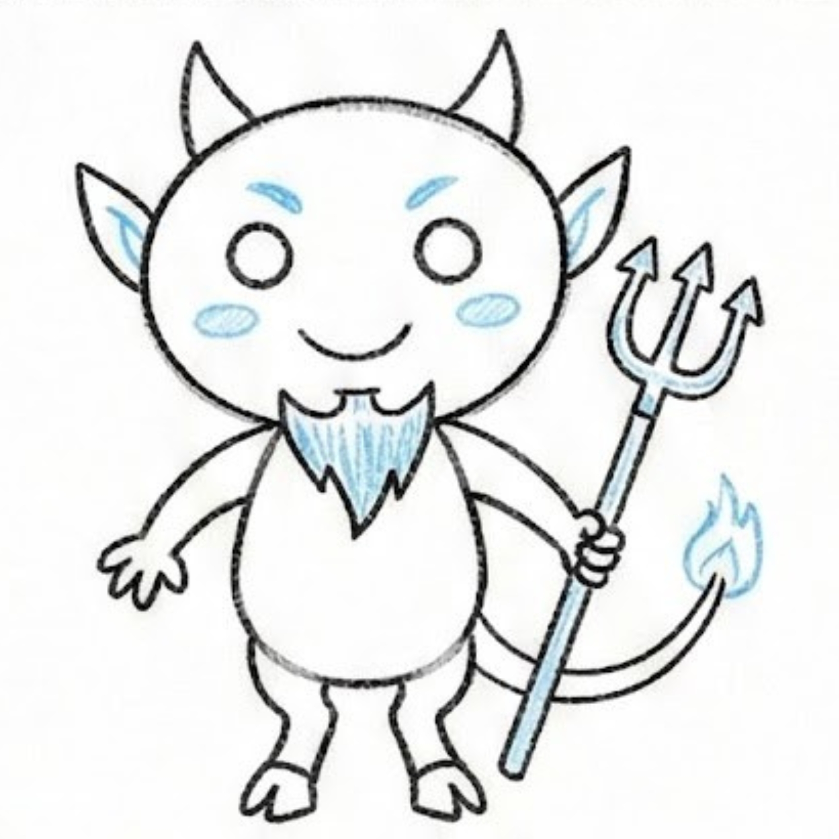 Satan Drawing Easy: Step-by-Step Cute Devil Drawing for Beginners