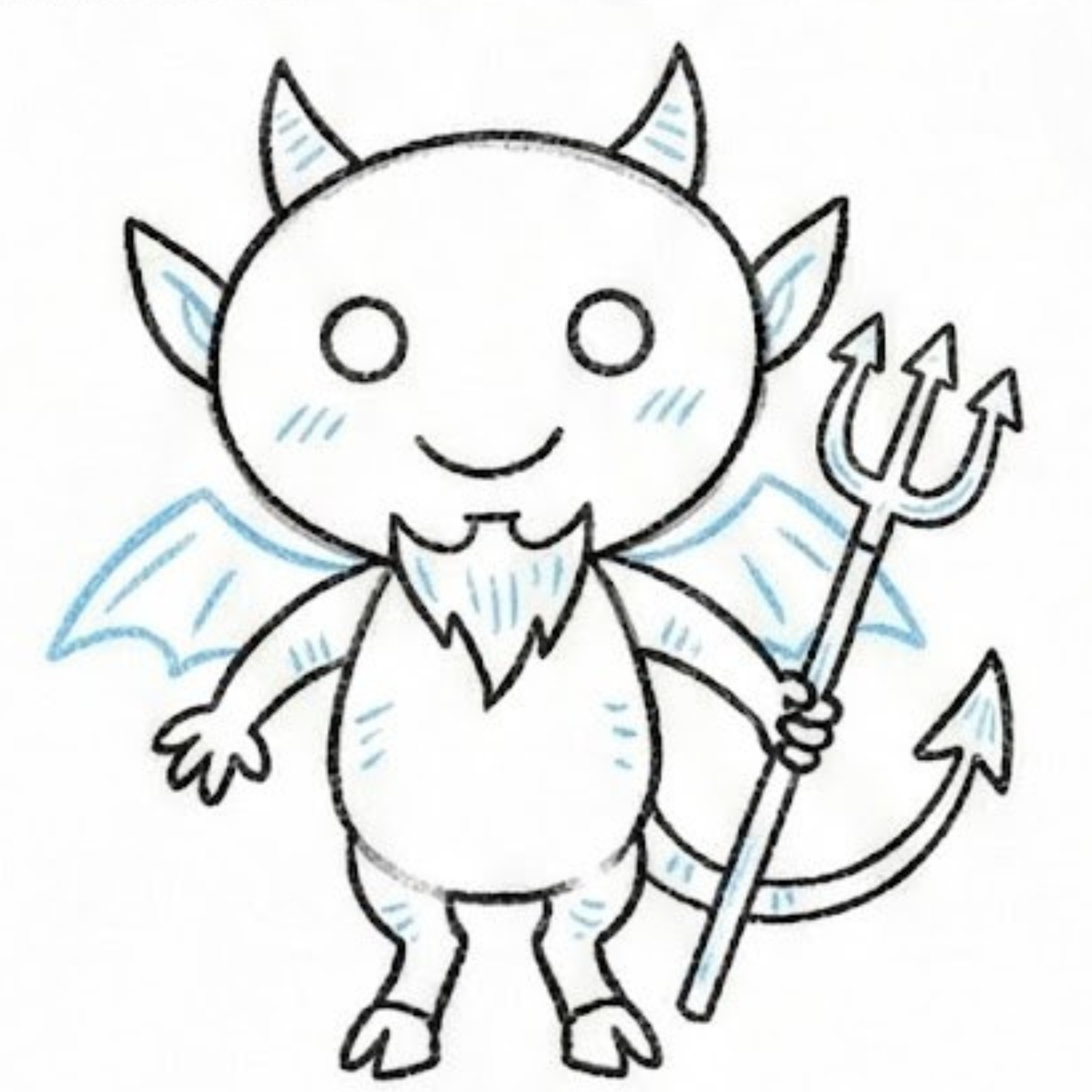 Satan Drawing Easy: Step-by-Step Cute Devil Drawing for Beginners