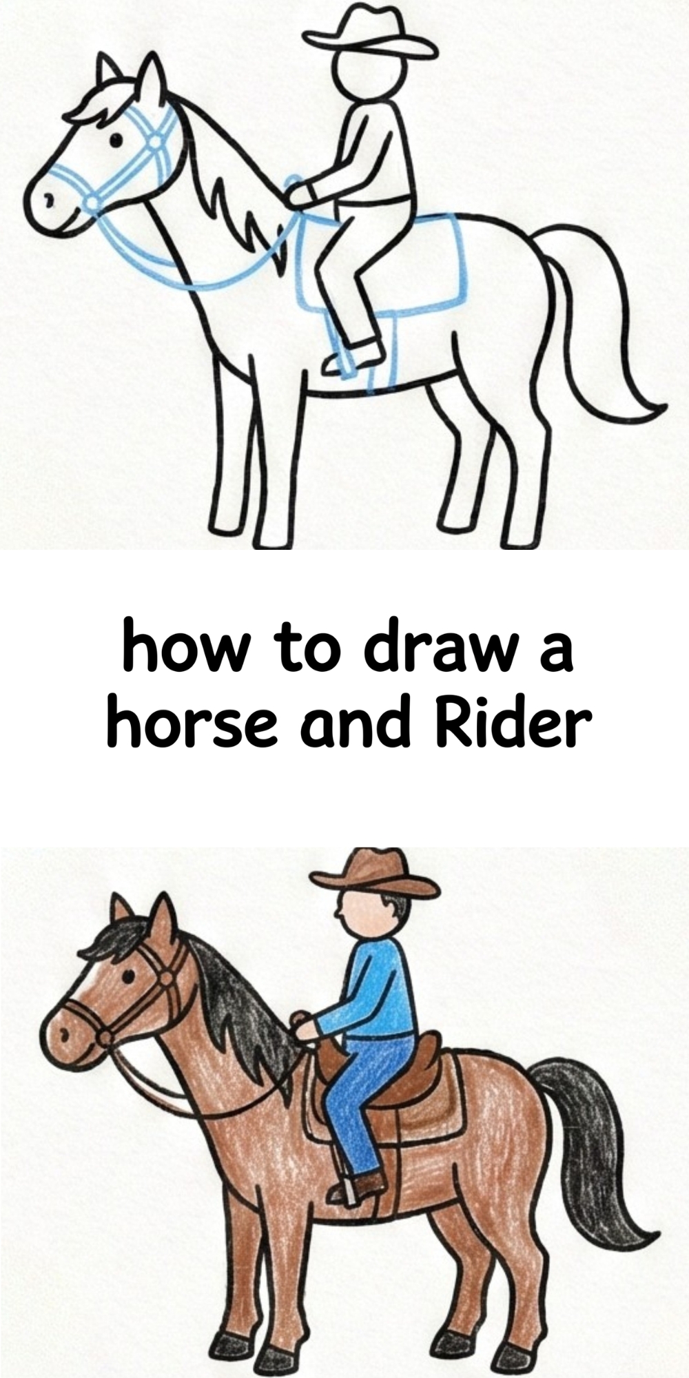 How to Draw a Horse and Rider Step by Step