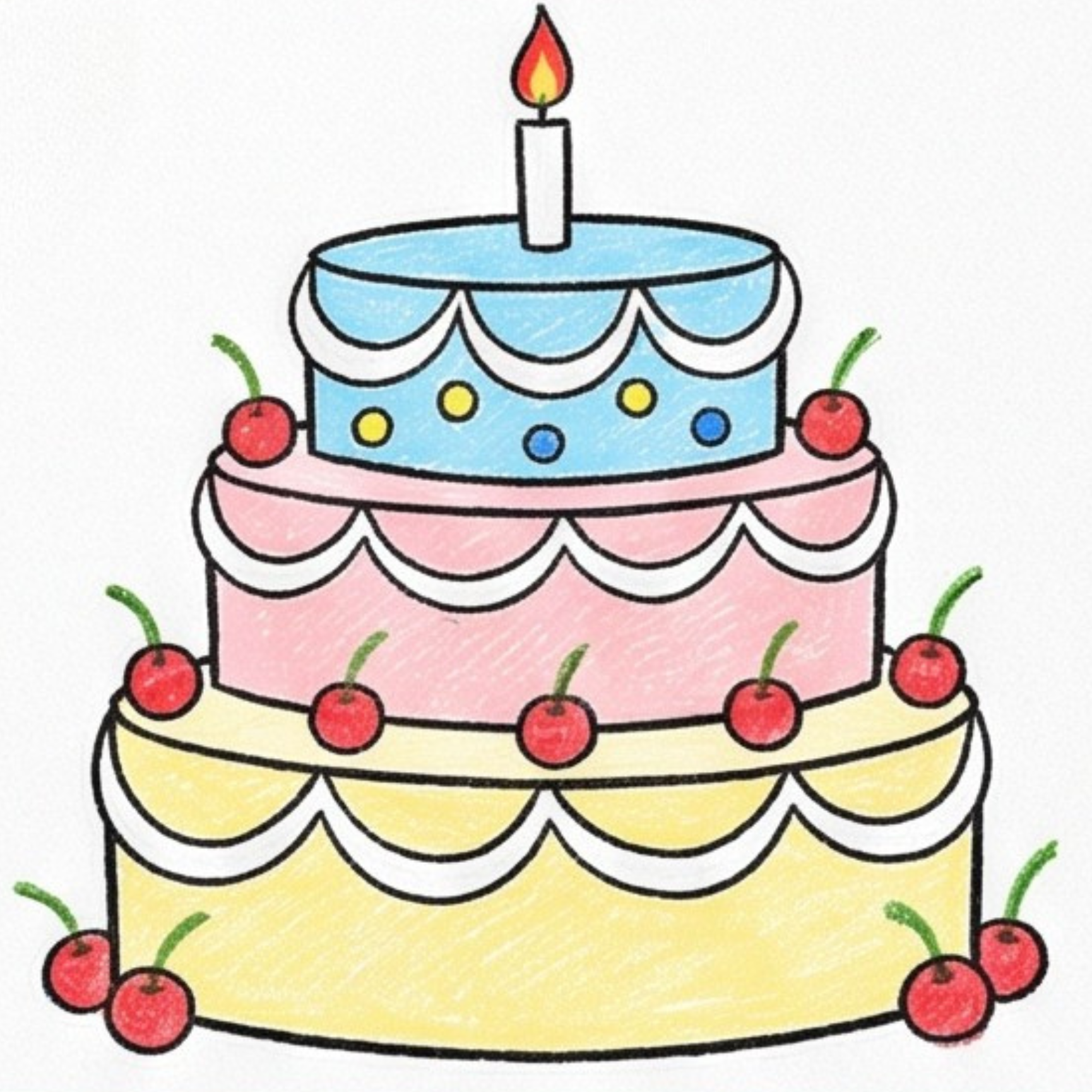 Cake Drawing Steps: How to Draw a Sweet Layered Cake